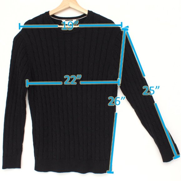 Cacharel Men's Vintage Long Sleeve Cable Knit Sweater Large Dark Navy Cotton - Picture 4 of 8